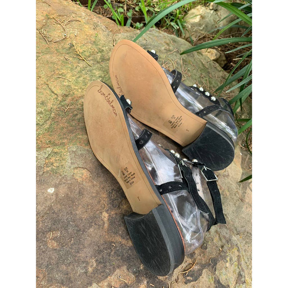 Sam Edleman Strappy Roman Sandals Black with Silver Balls Size 8 - Picture 10 of 11